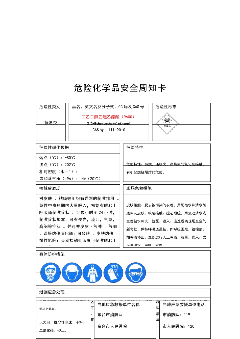 危险化学品安全周知卡75737_第3页