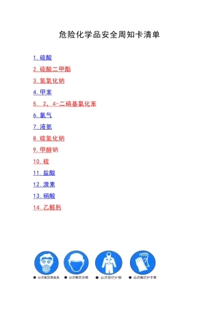 危险化学品安全周知卡75757