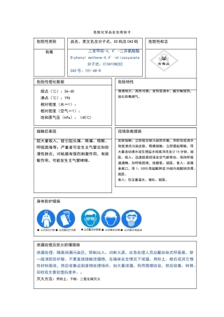 危险化学品安全周知卡MDI