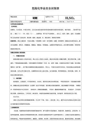 危险化学品安全识别表