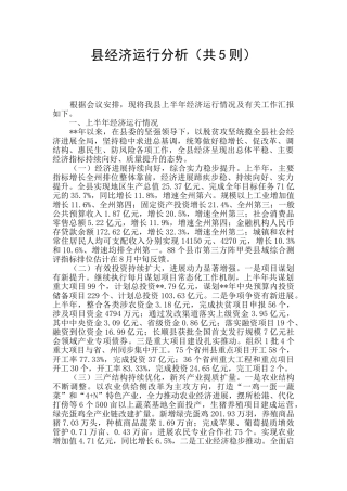 县经济运行分析