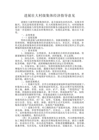 发展壮大村级集体经济指导意见