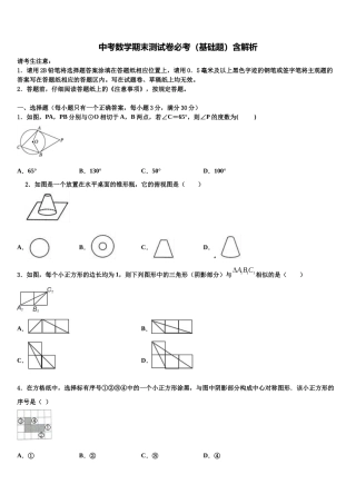 合肥市45中重点达标名校中考押题数学预测卷含解析