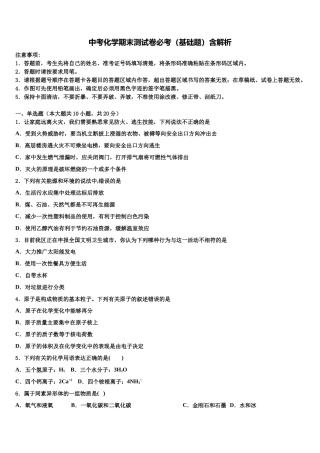 吉林实验中学十校联考最后化学试题含解析