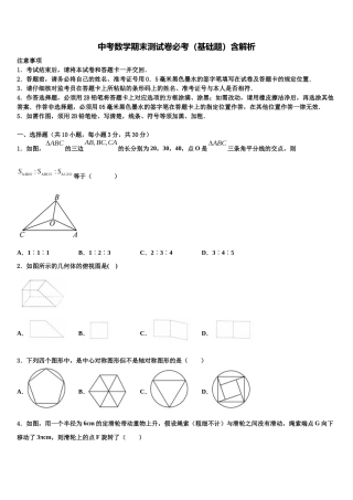 吉林省农安县三盛玉中学中考数学模试卷含解析