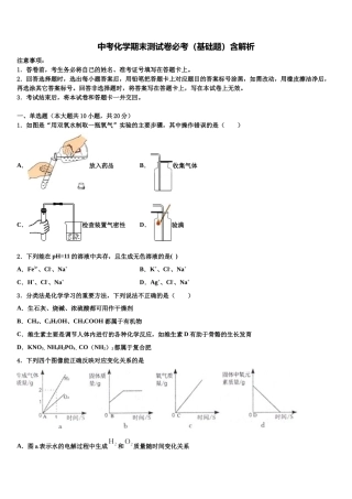 吉林省农安县第四中学中考化学五模试卷含解析