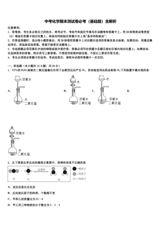 吉林省农安县重点名校中考联考化学试卷含解析