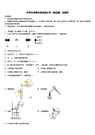 吉林省前郭县市级名校中考三模化学试题含解析