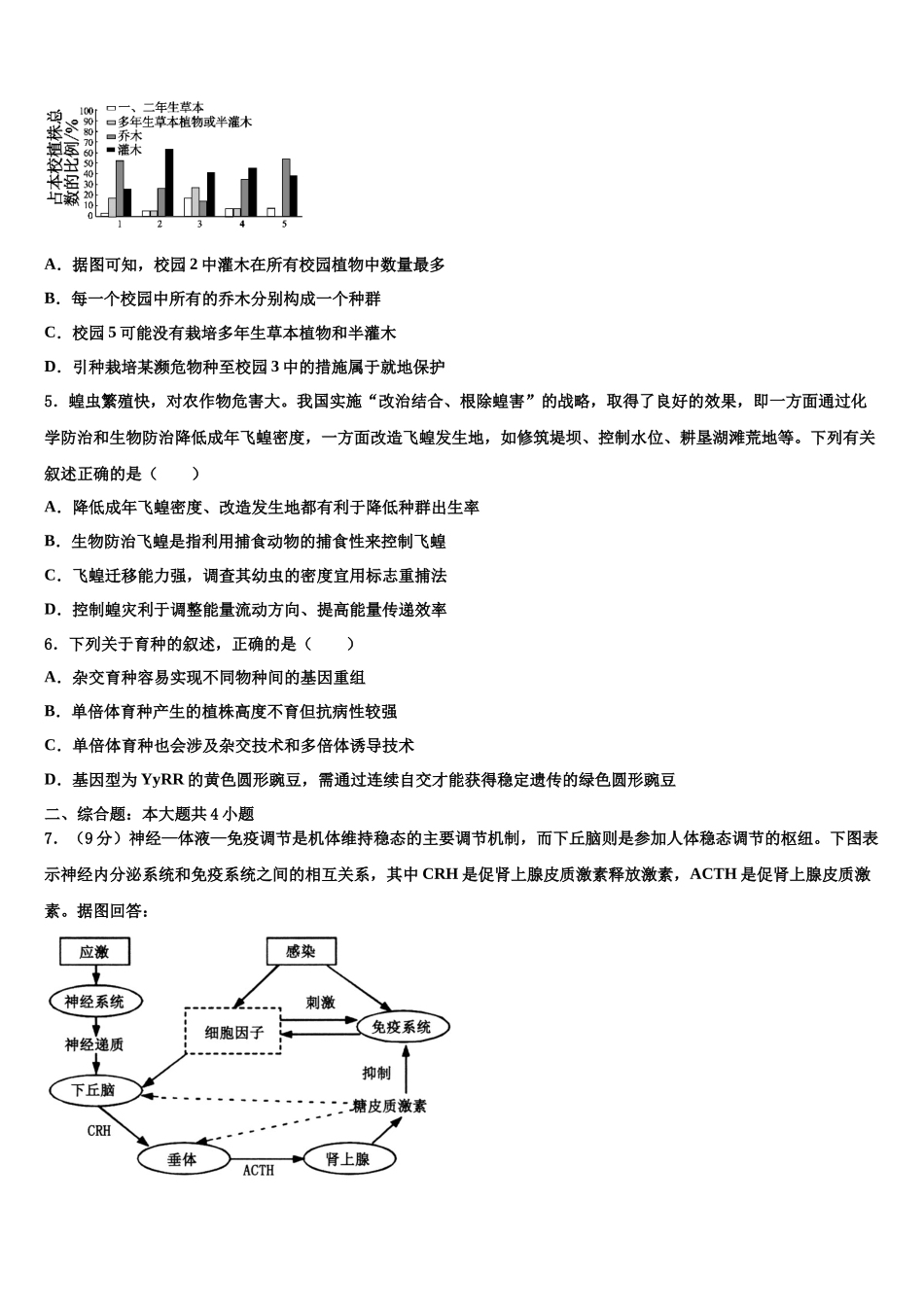 吉林省吉林市蛟河市朝鲜族中学高三3月份第一次模拟考试生物试卷含解析_第2页