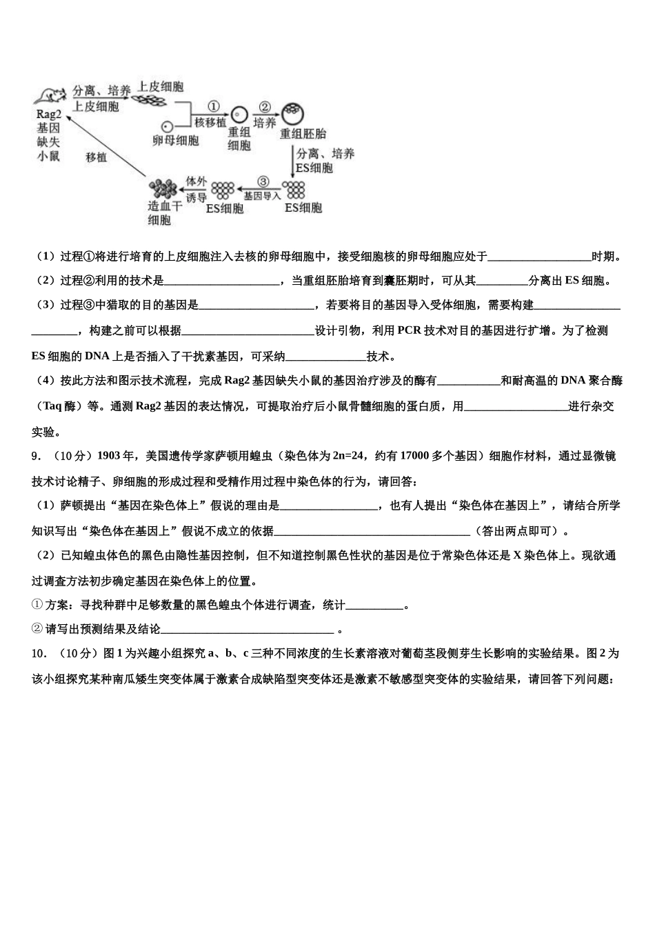 吉林省四平市公主岭市第五高级中学高三下学期联合考试生物试题含解析_第3页