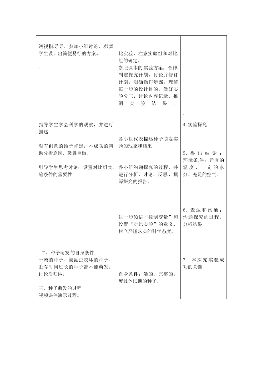 吉林省四平市第十七中学七年级生物上册-种子的萌发教案1-新人教版_第2页