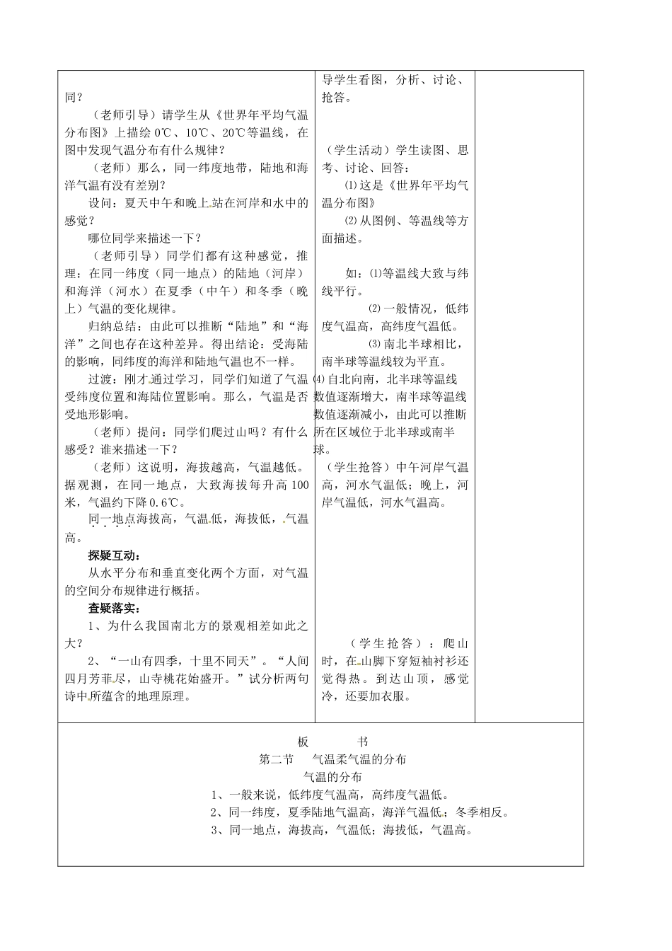 吉林省四平市第十七中学七年级地理上册-3.2-气温和气温的分布教案-新人教版_第2页