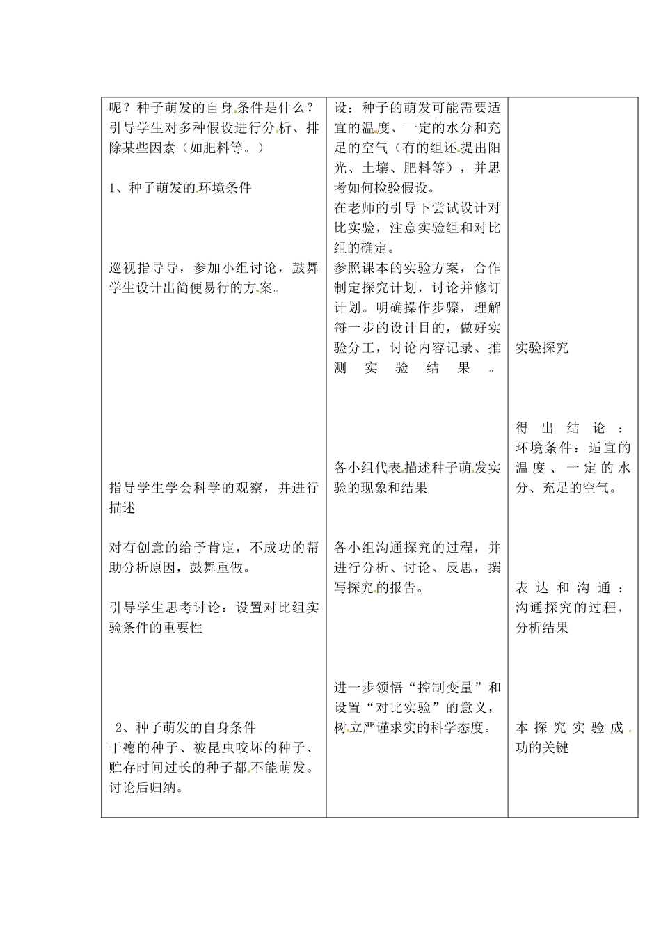 吉林省四平市第十七中学七年级生物上册-种子的萌发教案2-新人教版_第2页