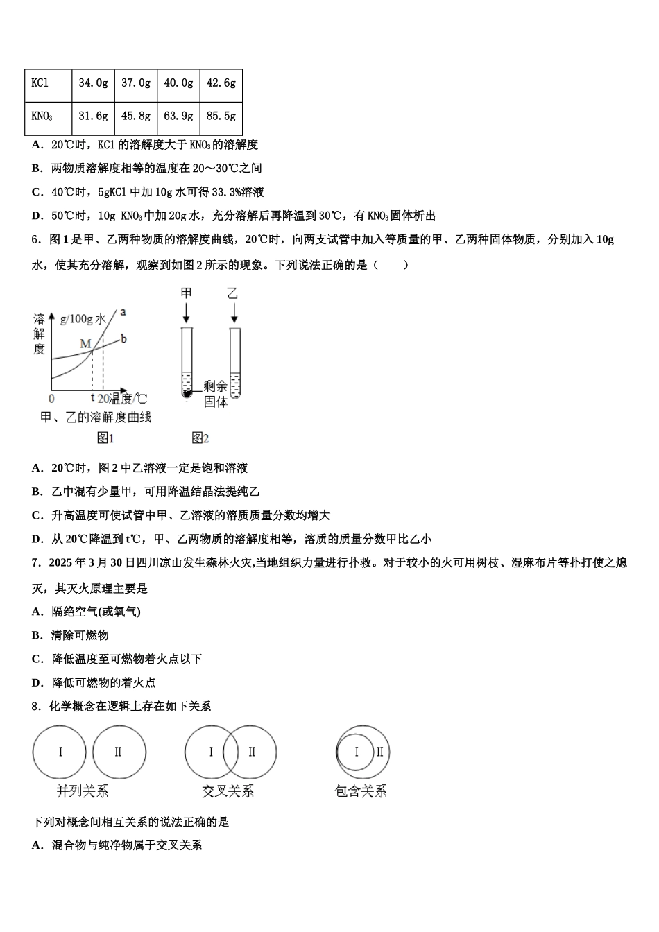 吉林省海门市中考试题猜想化学试卷含解析_第2页