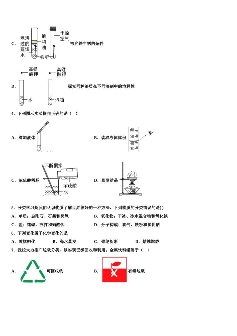 吉林省白城市洮北区三合乡中学中考联考化学试题含解析_第2页
