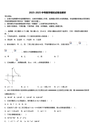 吉林省白城市洮北区三合乡中学中考适应性考试数学试题含解析