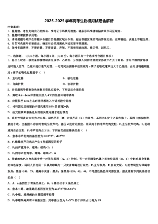 吉林省白城市第一中学高三最后一卷生物试卷含解析