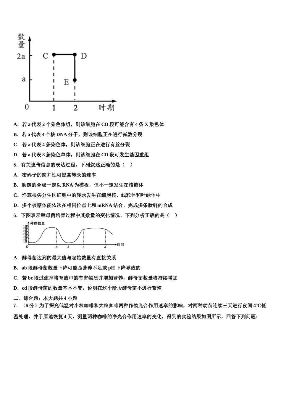 吉林省白城市通榆县第一中学高考仿真模拟生物试卷含解析_第2页
