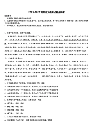 吉林省辉煌联盟九校高考语文四模试卷含解析