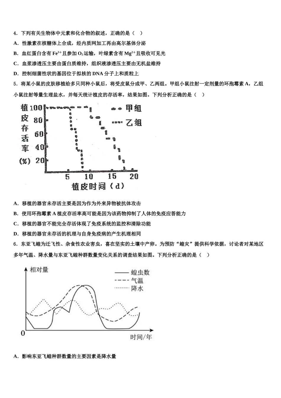 吉林省通化市第十四中学高三生物试卷含解析_第2页