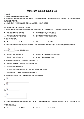 吉林省长春市新区初中化学毕业考试模拟冲刺卷含解析