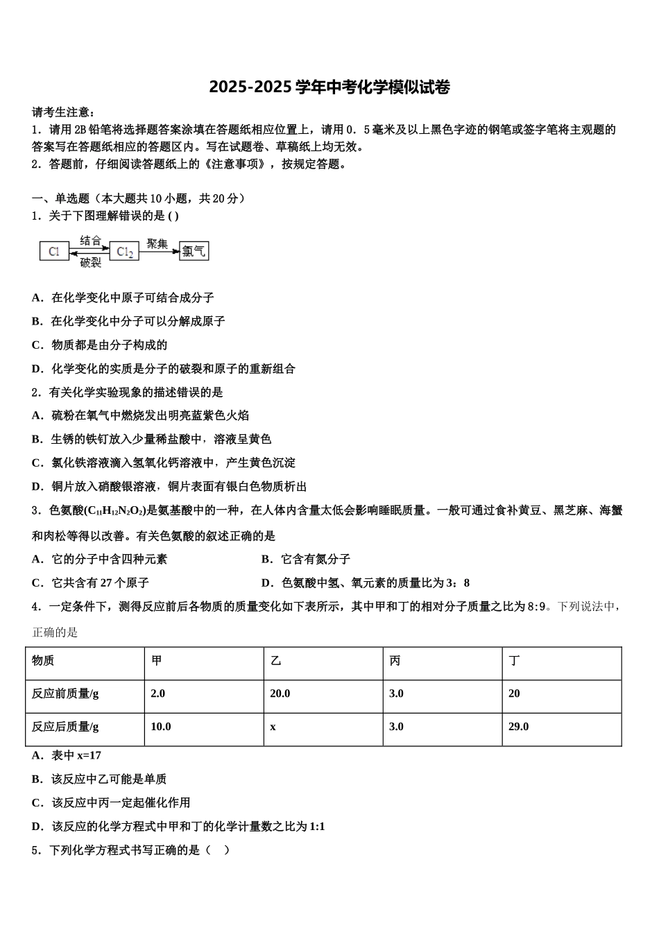 吉林省长春市汽开区达标名校中考冲刺卷化学试题含解析_第1页