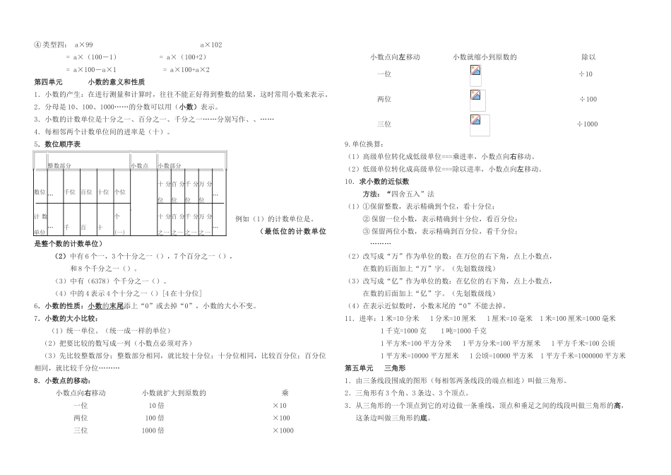 四年级下册数学知识点总结94777_第2页