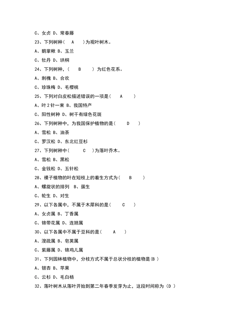 园林树木试题库答案-15_第3页