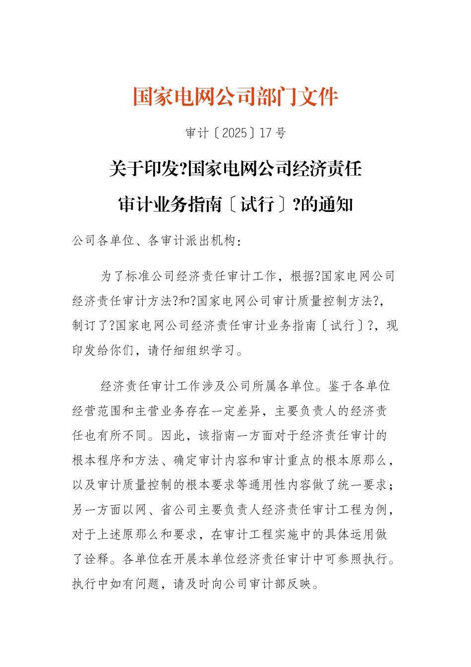 国家电网公司经济责任审计业务指南_第1页