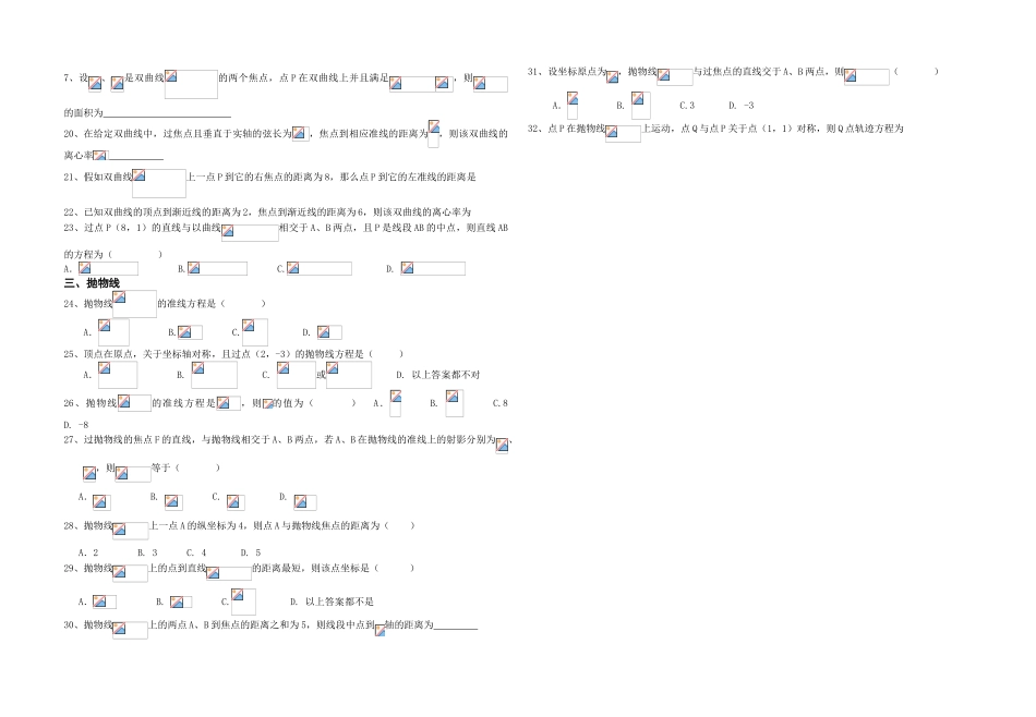 圆锥曲线知识点总结及基础训练题_第3页