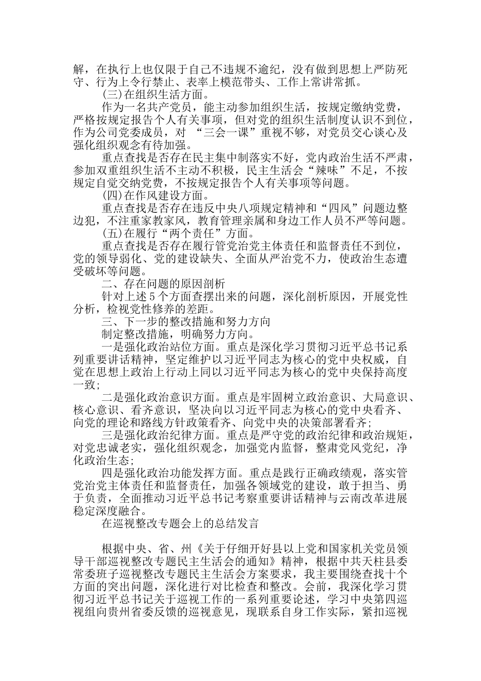 在巡视整改专题会上的总结发言_第3页