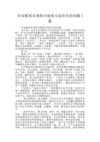 在知敬畏存戒惧守底线方面存在的问题3篇