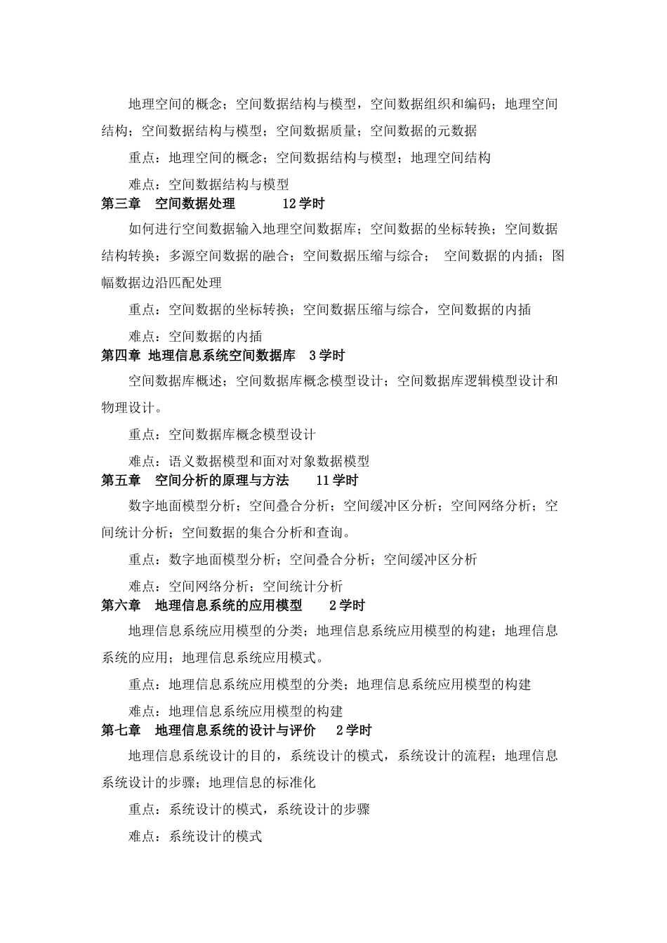 地理信息系统原理及应用课程教学大纲_第2页