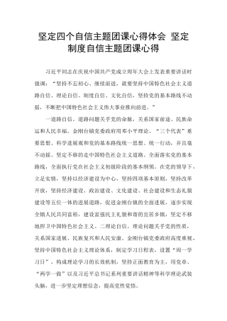 坚定四个自信主题团课心得体会-坚定制度自信主题团课心得