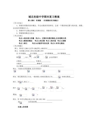 城北初级中学期末复习有理数教案-