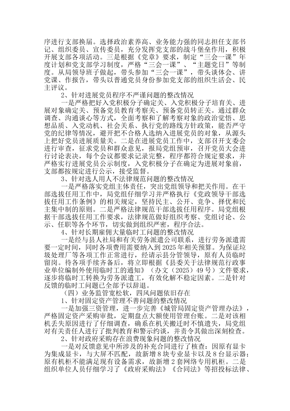 城市管理局巡察反馈问题整改措施_第3页