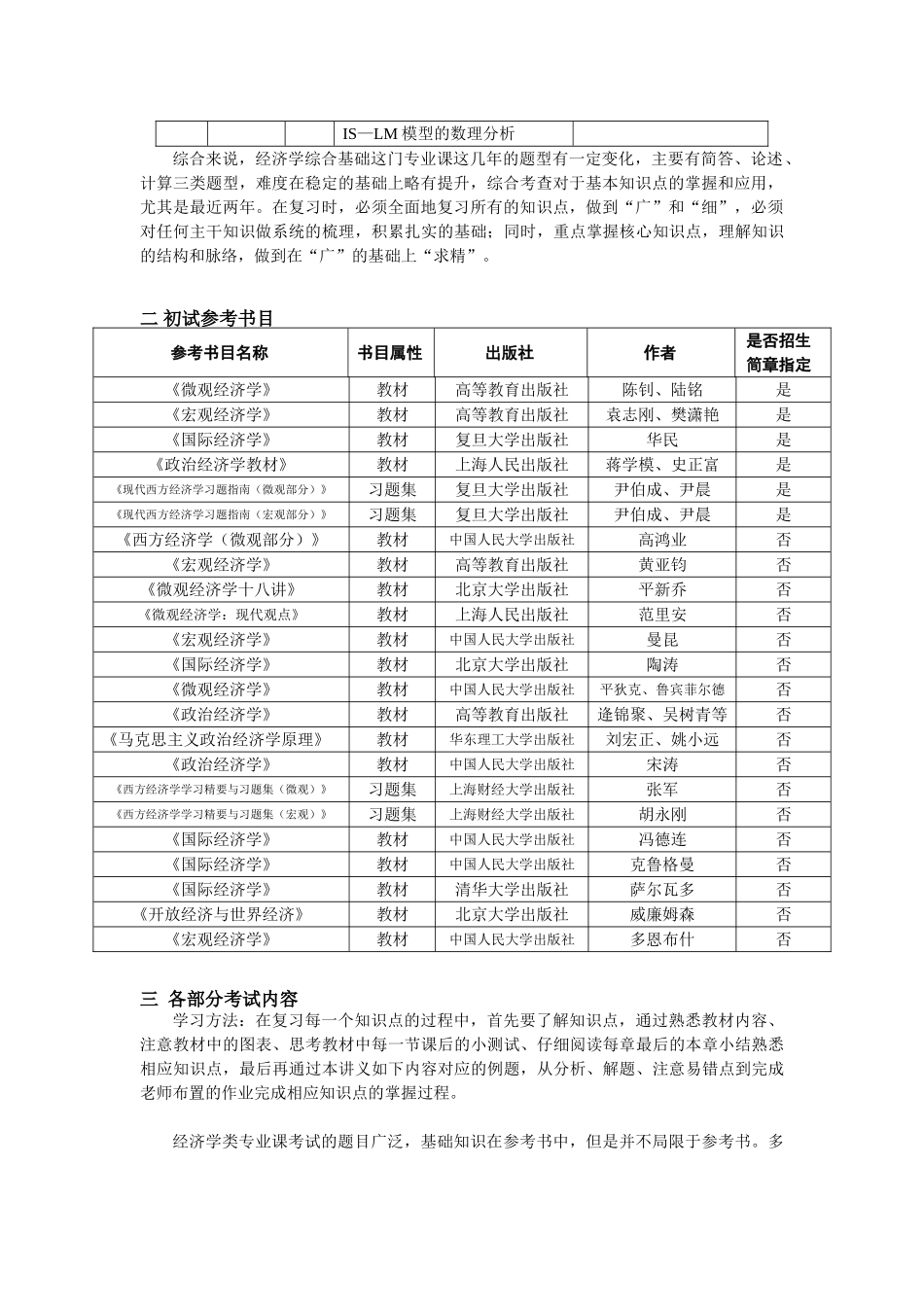 复旦大学856经济学综合基础有效复习范围_第3页