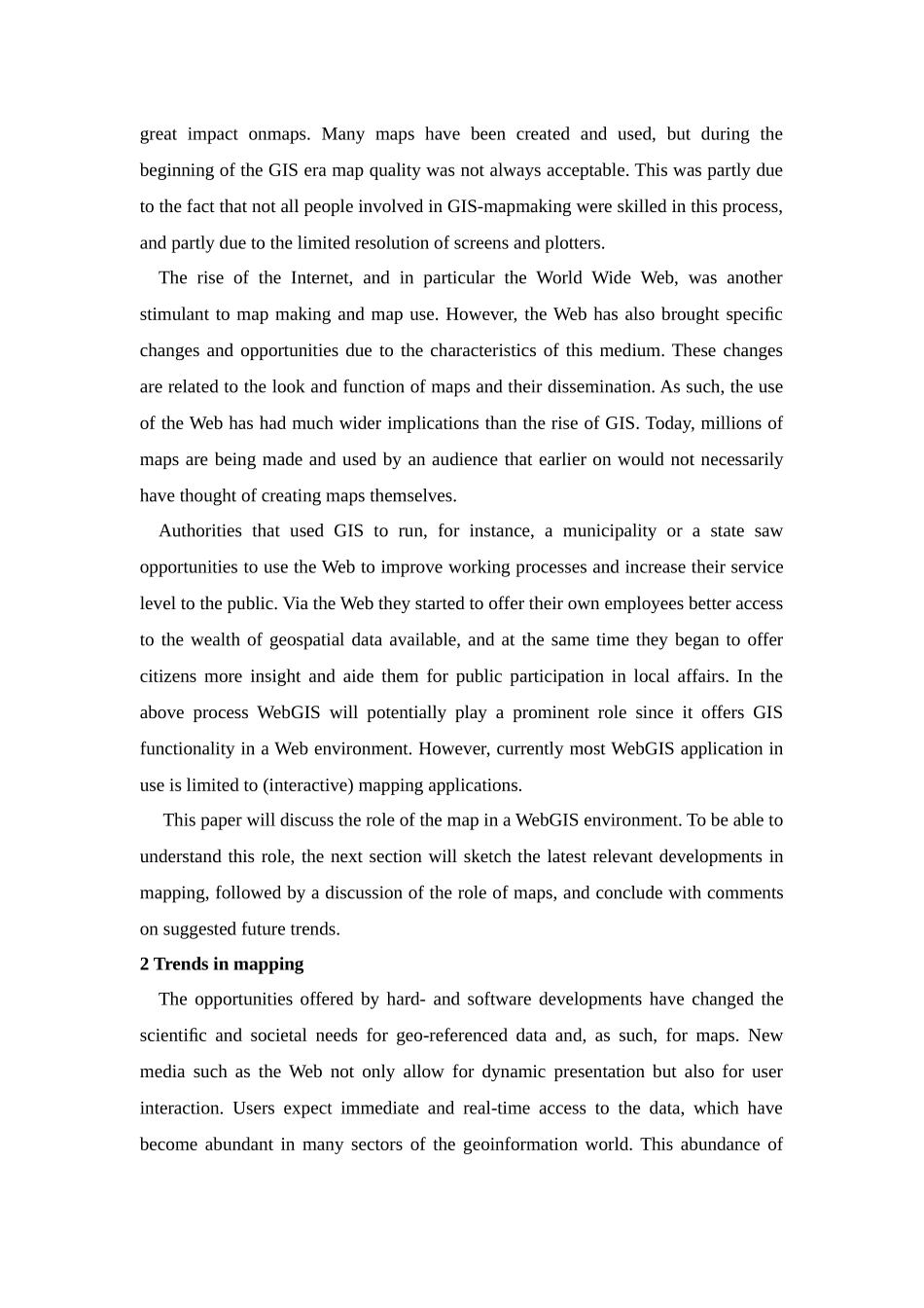 外文翻译---在网络地理信息系统环境中地图的作用_第2页