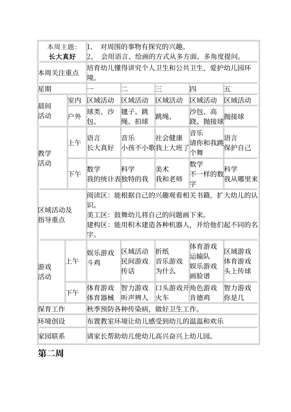 大班周计划表_第2页