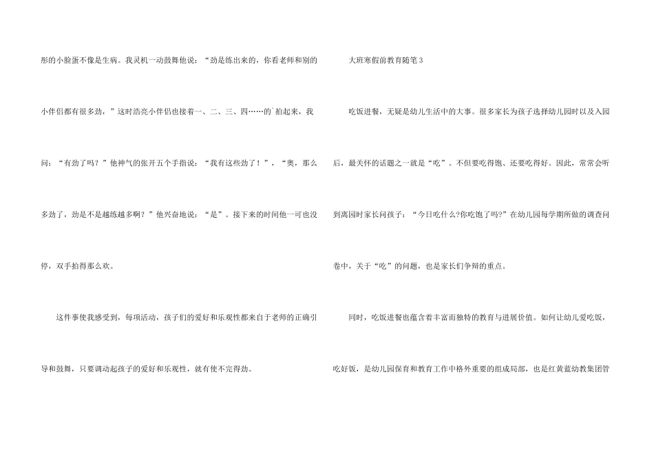 大班寒假前教育随笔6篇_第3页