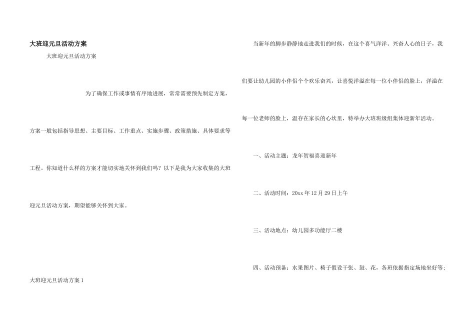 大班迎元旦活动方案_第1页