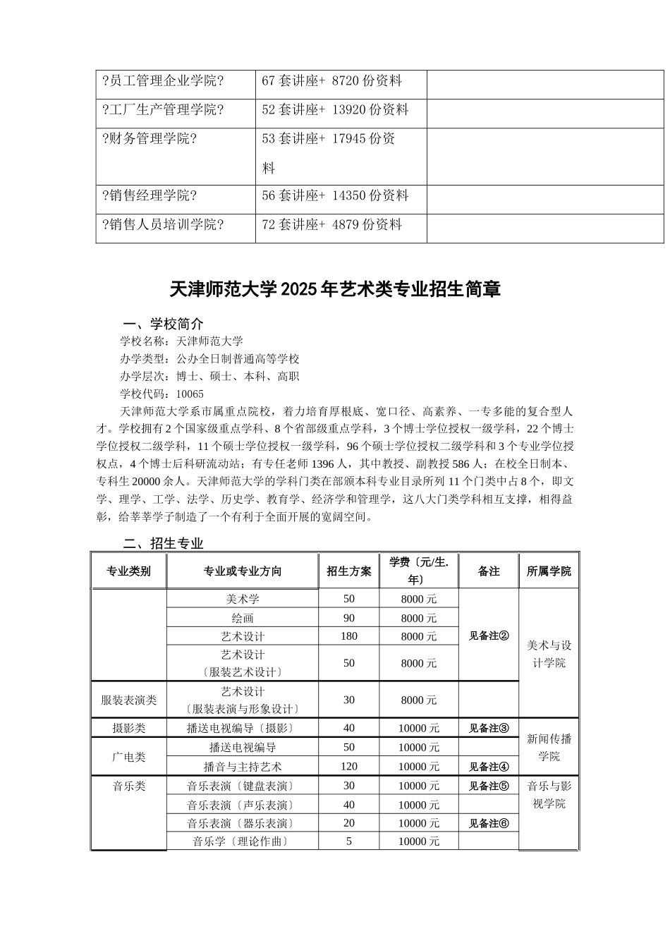 天津师范大学年度艺术类专业招生简章_第3页