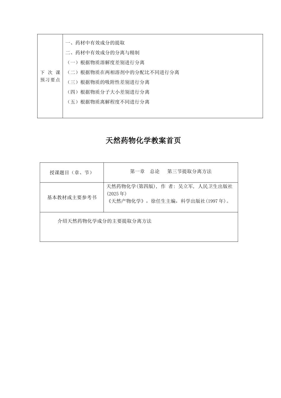 天然药物化学教案首页_第2页