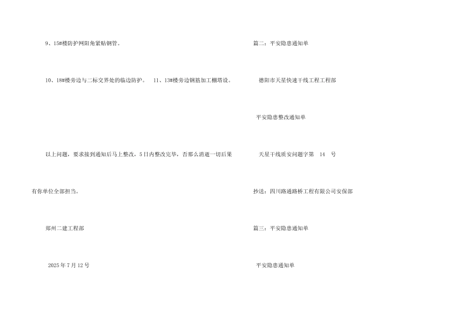 安全问题通知单_第2页