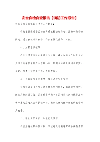 安全自检自查报告