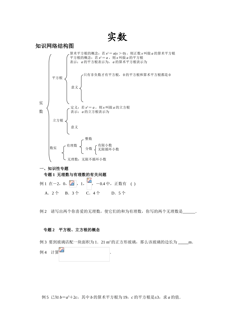 实数考点及题型_第1页
