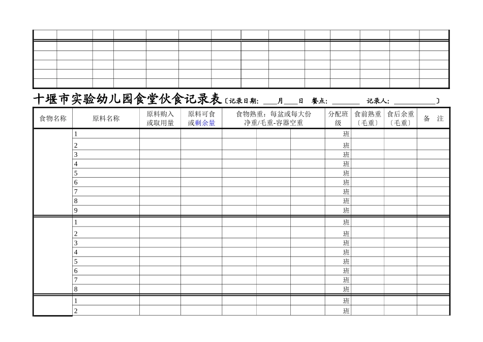 实验幼儿园儿童园内饮食记录表_第2页