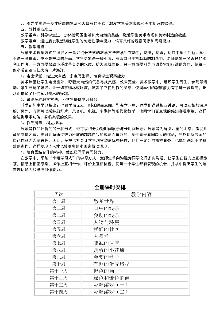 小学三年级下册美术计划和全册教案_第3页