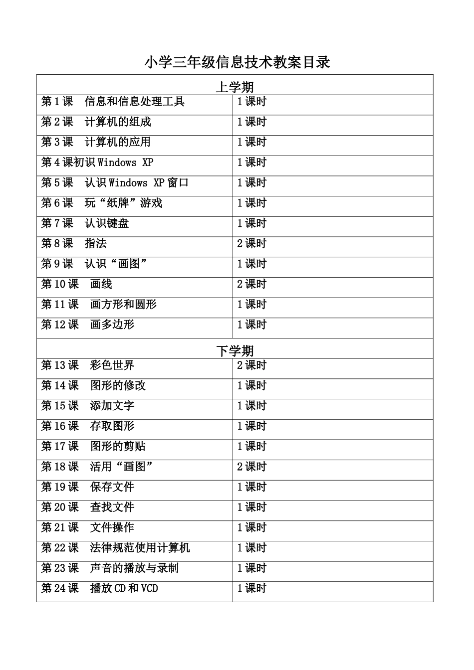 小学三年级信息技术教案_第1页