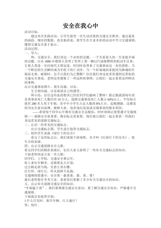 小学主题班队会《安全遵章行》精品教案